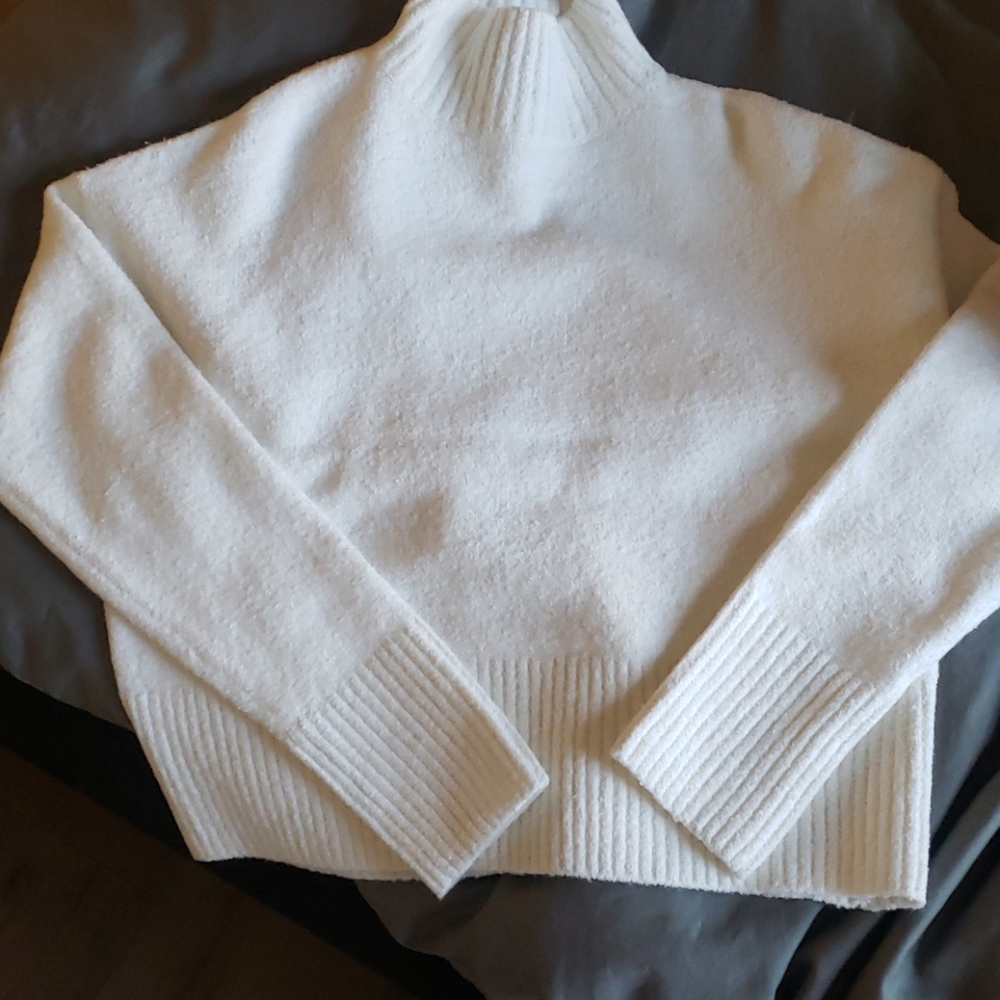 Cropped Mock Neck Sweater